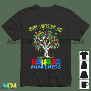 Accept Understand Love Puzzle Tree T shirt1