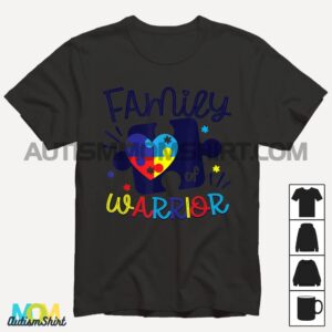 Autism Awareness Family Of Warrior Bro Sis Mom Dad Awareness T shirt1