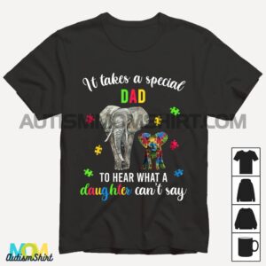Autism Awareness Family Support Shirts Autism Dad Elephants T shirt1