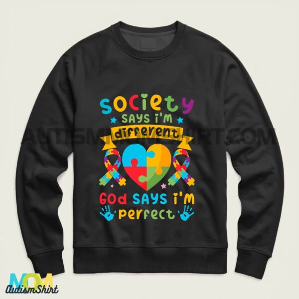 Autism Awareness Kids Boys God Says Im Perfect Long Sleeve T shirt3