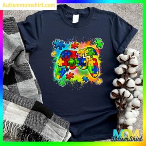 Autism Awareness Video Game Controller Piece Boys T shirt Autism Dad Awareness Shirt